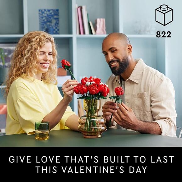 LEGO Botanicals Bouquet of Roses Artificial Flowers Fake Red Roses Building Set - Picture 3 of 7